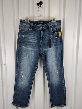 Liverpool Womens Kennedy Crop Straight Mid Rise Jeans Size 10/30 NWT